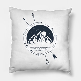 Mountains. Geometric Style Pillow