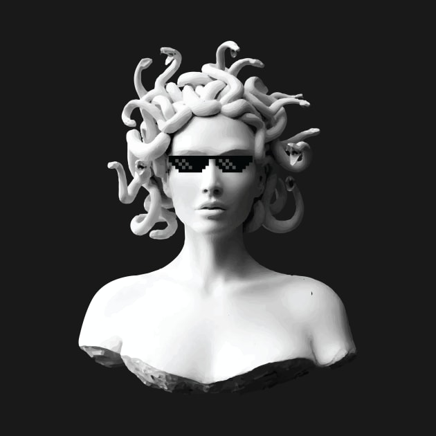 Greek Mythology Medusa Creature with Funny Deal with it Glasses by XOZ