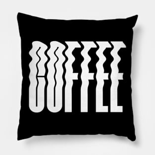 Coffee Wavy Bold Text Pillow