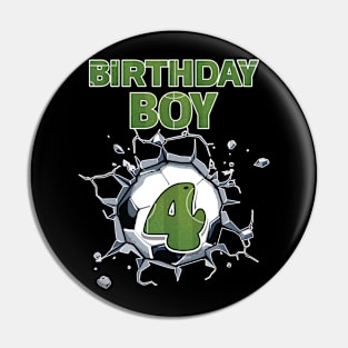 4th Birthday Boys Soccer player Gift For Boys Kids toddlers Pin