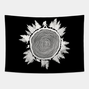 Bigfoot tree ring (white) Tapestry