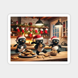 Christmas Ninja Cookie Snatcher Penguins Magnet