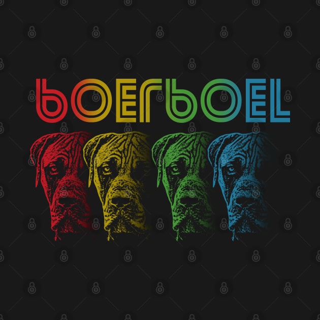 Cool Retro Groovy Boerboel Dog by Madfido