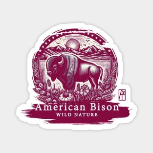 American Bison - WILD NATURE - BISON -13 Magnet