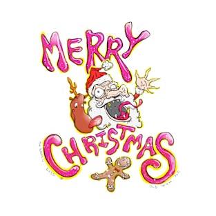 Merry Christmas with Old Man Joe! The BEST hand drawn, symbolic, out of this world Christmas Cartoon Design EVER. T-Shirt