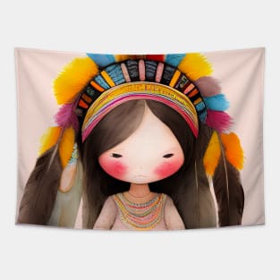 feather girl Tapestry