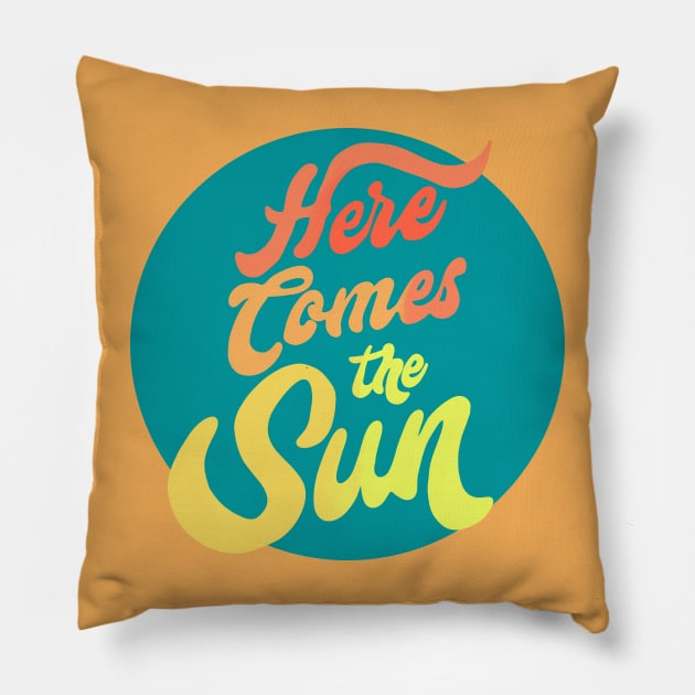 Here Comes the Sun Pillow by Slightly Unhinged