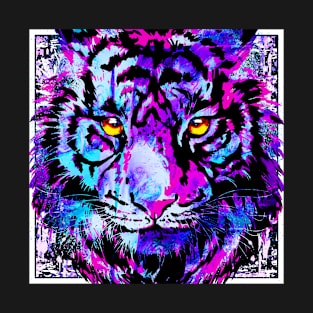 Purple Tiger Head - Realistic Tiger Eyes T-Shirt