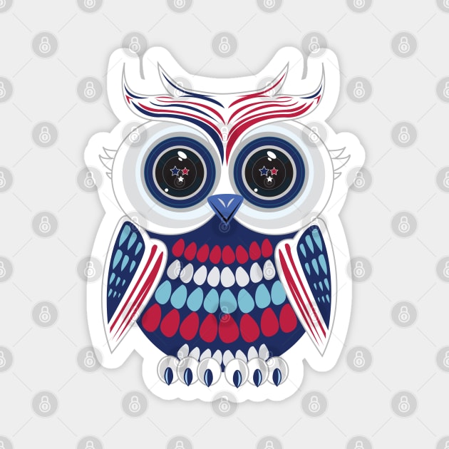 Patriotic Owl Magnet by adamzworld