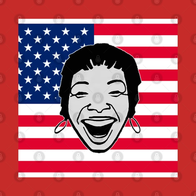 black girl in american flag by Marccelus