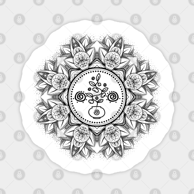 Lotus Mandala 32 Magnet by Olga Berlet
