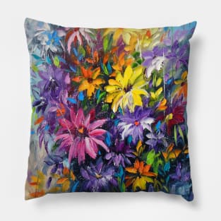 Bright dance of flowers Pillow