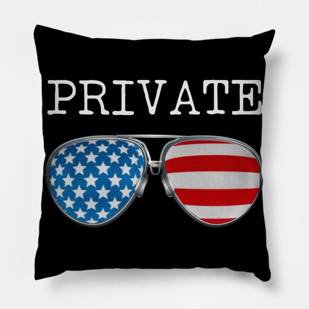 USA PILOT GLASSES PRIVATE Pillow by SAMELVES
