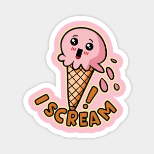 I Scream Funny Kawaii Ice Cream Pun Magnet