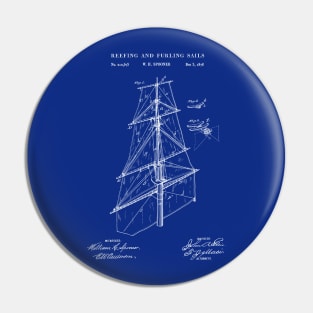 Sailing Ship Sail Patent 1878 Pin