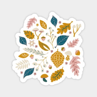 Fall Foliage in Gold + Blue Magnet