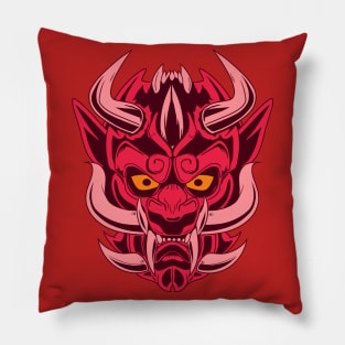 Japanese Oni Harajuku Demon Art Devil Face Pillow