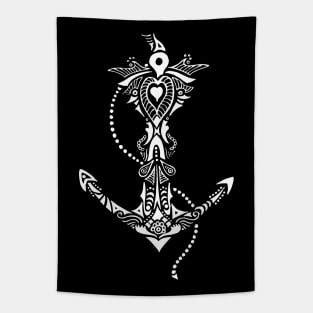 Anchor - Intricate pattern in White Tapestry