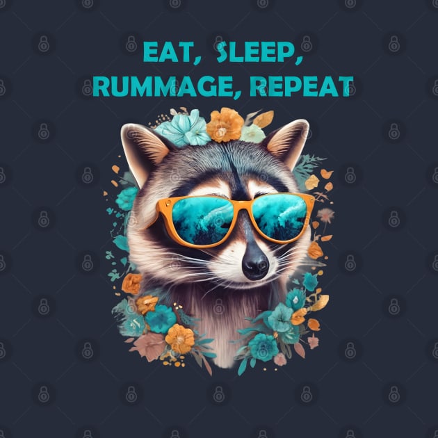 Racoon - Eat, Sleep, Rummage, Repeat by TooplesArt
