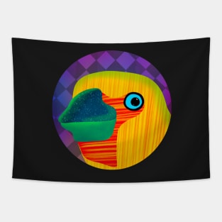 Cute bird sticker colorful and funky Tapestry