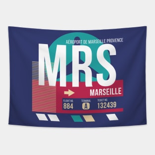 Marseille, France (MRS) Airport Code Baggage Tag Tapestry