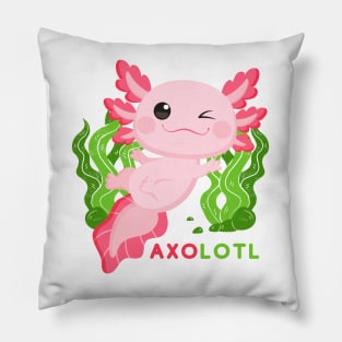 Cute Winking Baby Axolotl Pillow