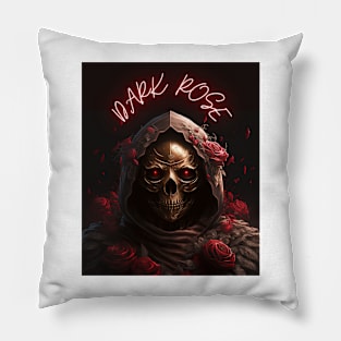 skull dark rose Pillow