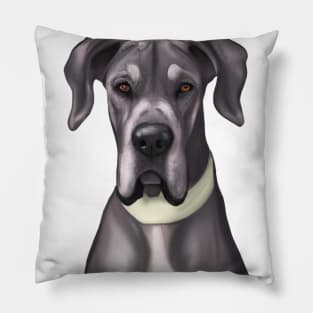 Cute Great Dane Drawing Pillow