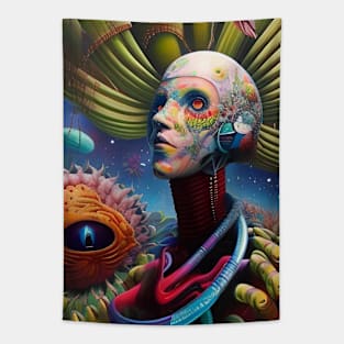 Dream of a Android Cyber Surrealism Tapestry