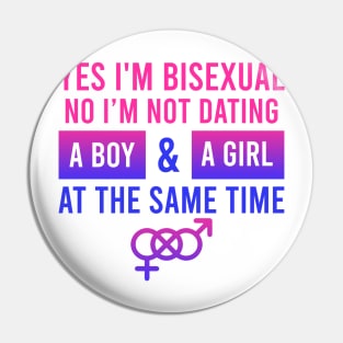 Not Dating Boy and Girl Together Bisexual Gift Pin