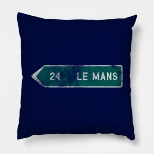 Le Mans Road Sign (Distressed) Pillow