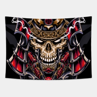 Great Skull Samurai Mecha Illustration Tapestry