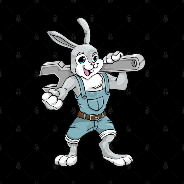 Funny mechanic rabbit with a wrench by Markus Schnabel