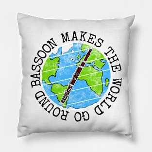 Bassoon Makes The World Go Round, Bassoonist Earth Day Pillow