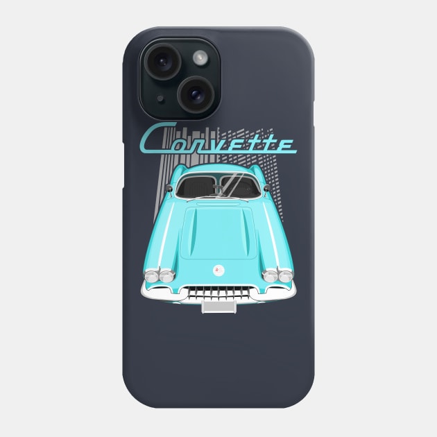 Corvette C1 1958-1960 - Turquoise Phone Case by V8social