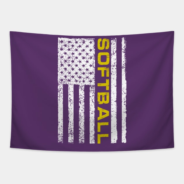 Softball flag Tapestry by PixieMomma Co