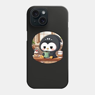 Morning Coffee Penguin Phone Case