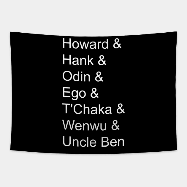 Marvelous Fathers - Light Text Tapestry by A Place To Hang Your Cape