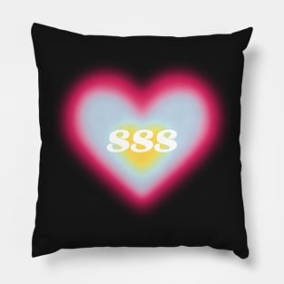 888 angel number heart aura colorful aesthetic Pillow