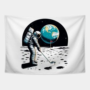 Golf Novelty Funny Astronaut Golfing Funny Golf Tapestry