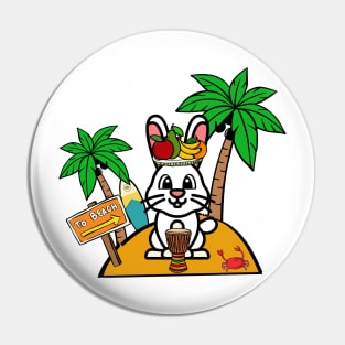 Bunny on an island Pin