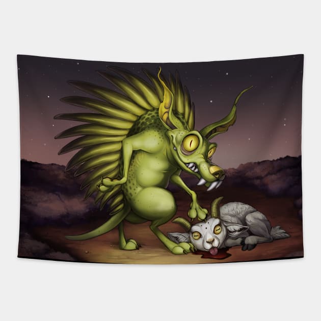 Chupacabra Tapestry by Wagglezags