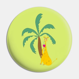 Giraffe on vacation Pin