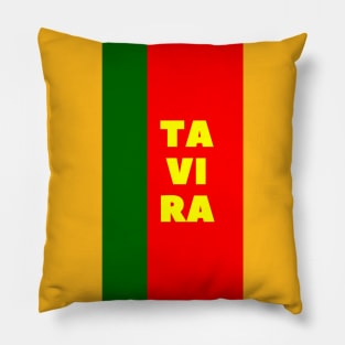 Tavira in Portuguese Flag Colors Vertical Pillow