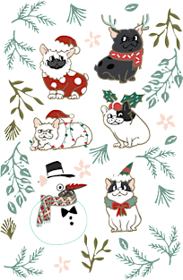 Christmas French Bulldog Magnet