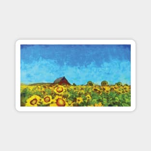 Sunflowers field Magnet