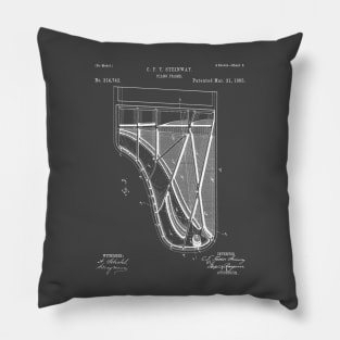 Steinway Grand Piano Patent - Piano Player Art - Black Chalkboard Pillow