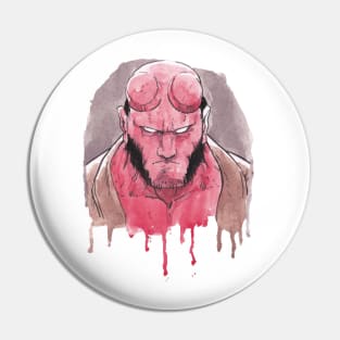 Hellboy Watercolor Pin