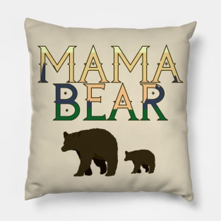 Mama Bear Wilderness Print with One Baby Pillow