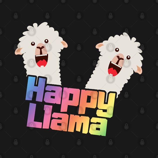 Happy Llama Rainbow Colorful Pride Friends by AttieParetti87
